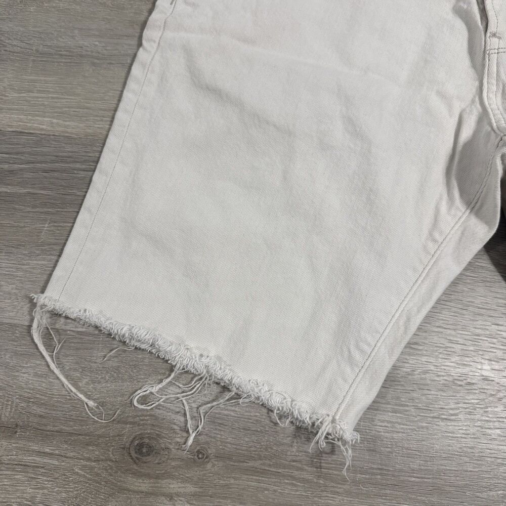 Old Navy Denim Shorts Men’s 36 White Premium Slim Cut Off Raw Hem Cotton - Picture 4 of 14